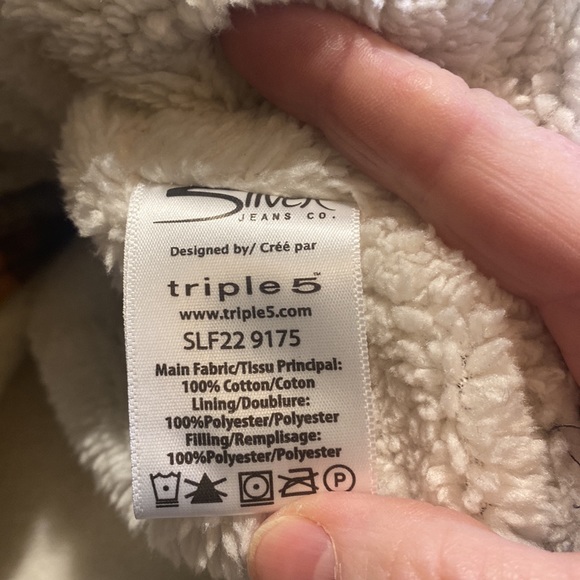 Silver jeans Co fleece lined plaid jacket. Size L - Picture 7 of 8